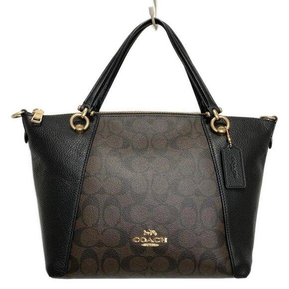Auth COACH Casey Satchel C6230 Black Dark Brown PVC Leather - Handbag - Picture 1 of 10